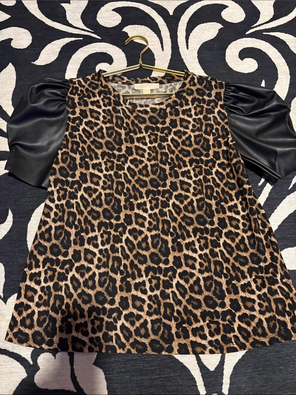 Michael Kors Brown and Black Leopard Print Blouse